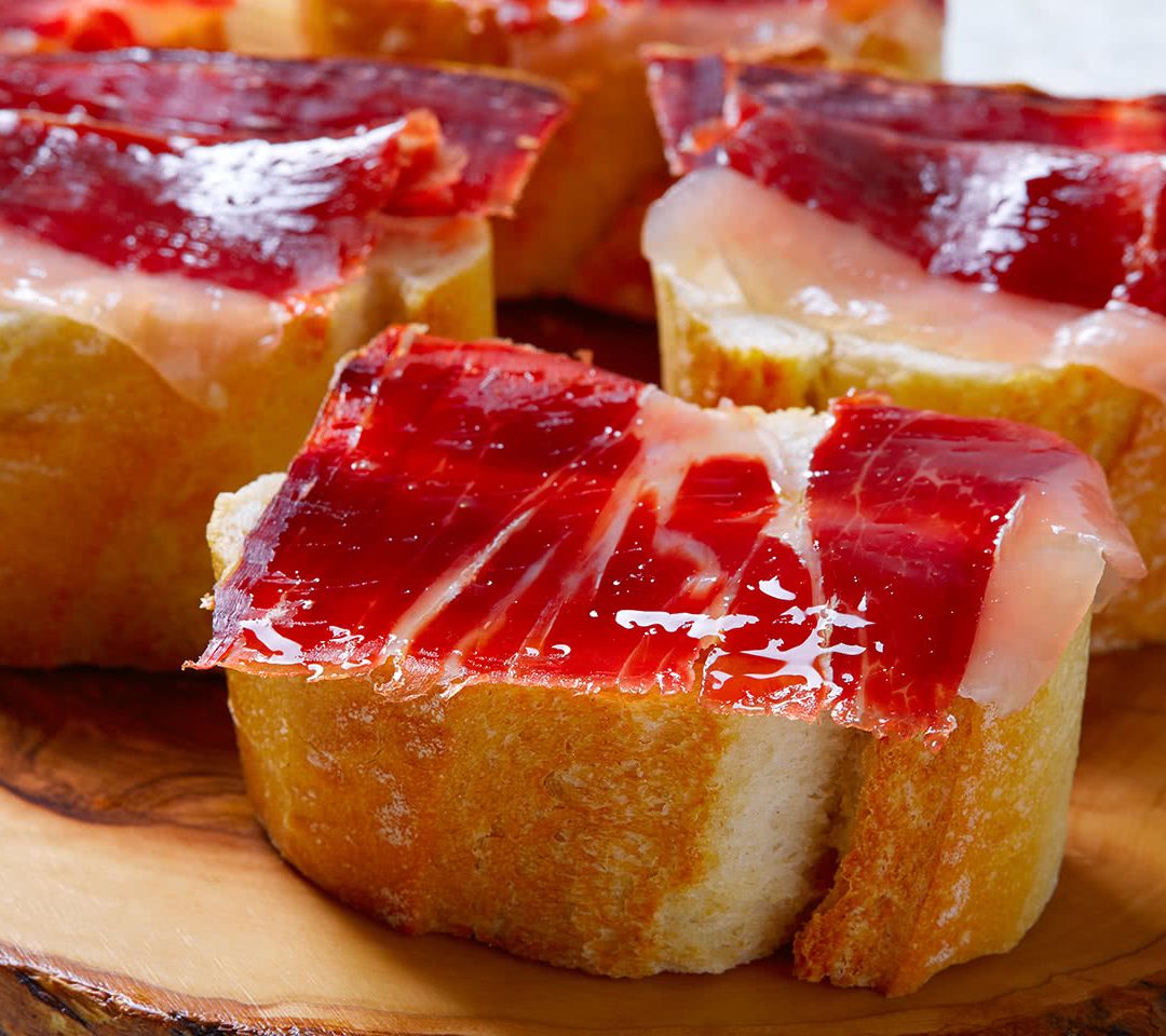 Iberico ham and serrano ham