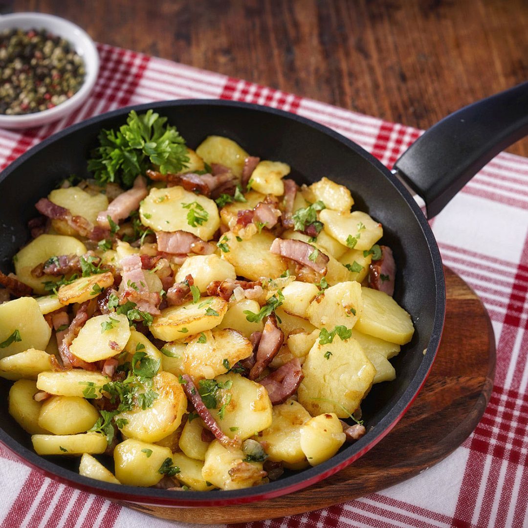 Sauerfleisch in einer Pfanne