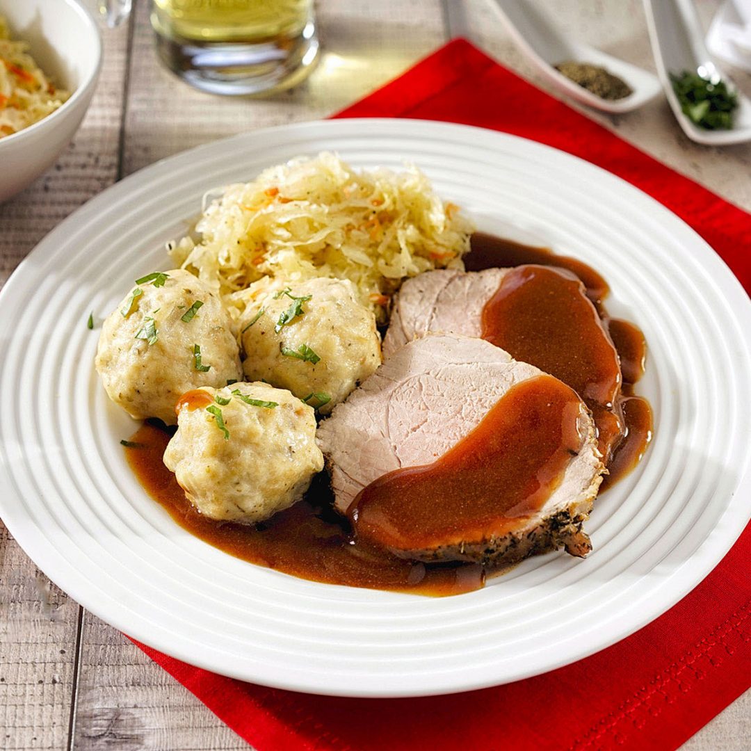 Schweinerollbraten mit Knödel